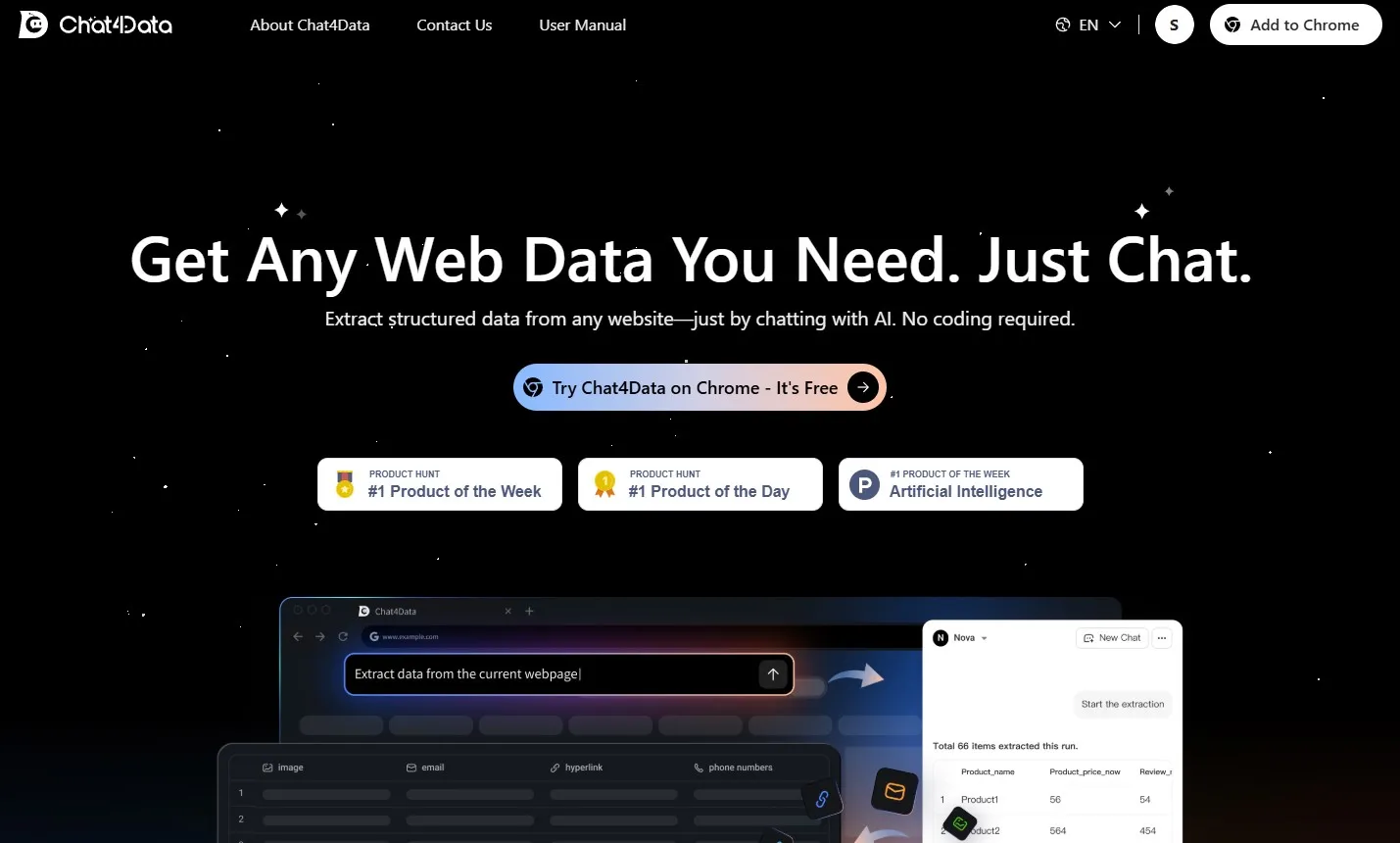 Chat4Data AI – нейросеть парсинга данных, бесплатный ИИ-парсер