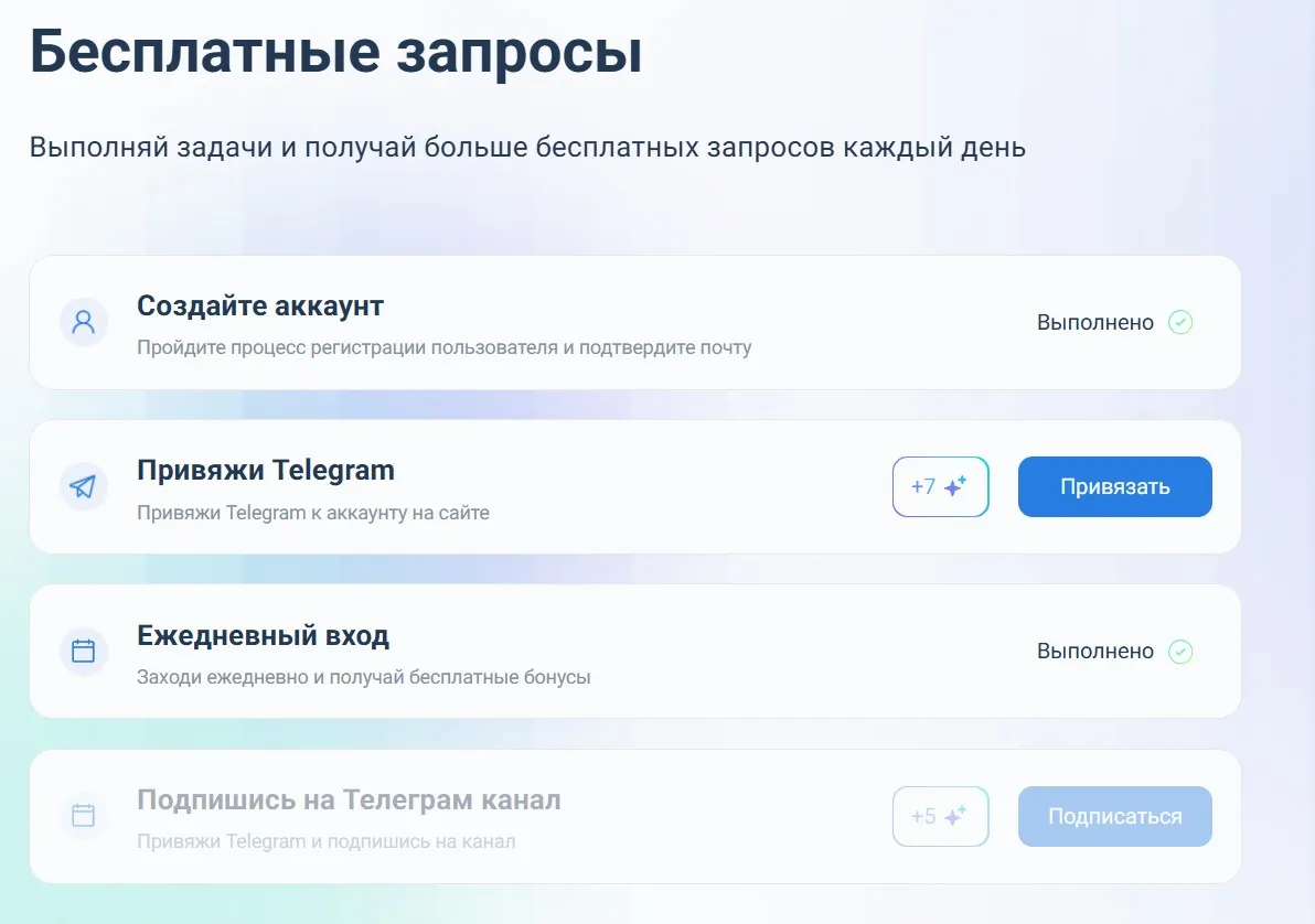 Бесплатные бонусы от нейросети Ру ДжиПиТи