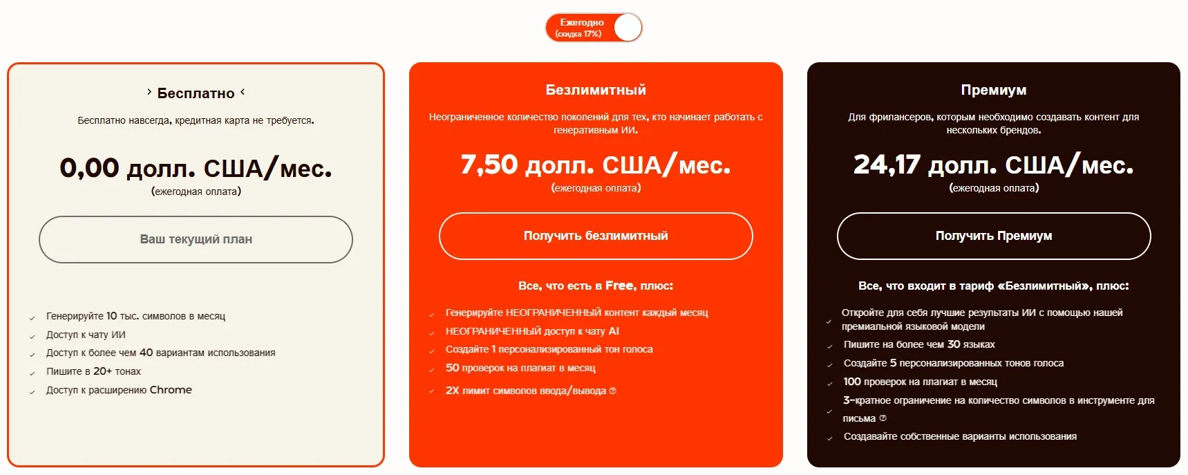 Обзор платных тарифов и планов для подписки